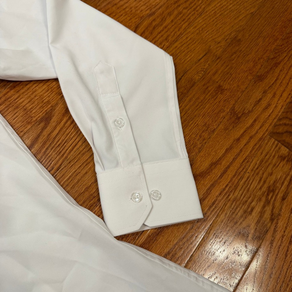 State & Liberty Button Down Dress Shirt Mens Medium Solid White Stretch Athletic - Picture 3 of 12